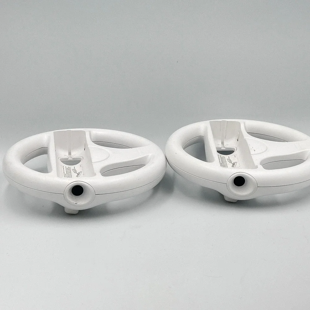 Nintendo Wii Wheel Set of 2 White RVL-024 Mario Kart Racing Official OEM